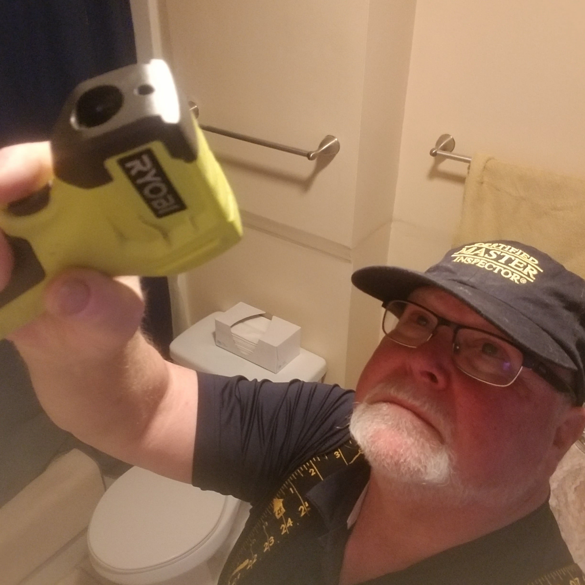 contractor working in bathroom